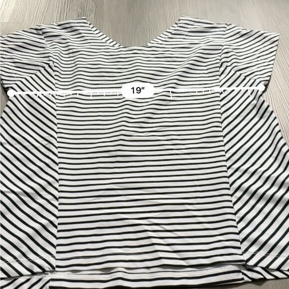 Helly Hansen Black & White Striped Short‎ Sleeve Strappy Back Top Size M - Picture 6 of 7